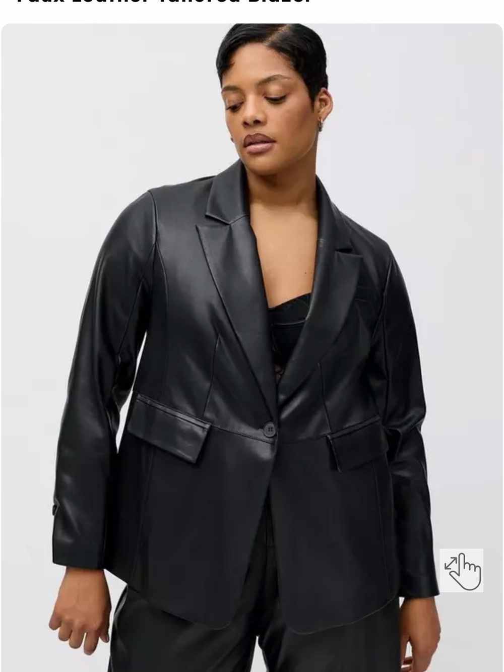 Torrid Faux Leather Tailored Blazer - Black